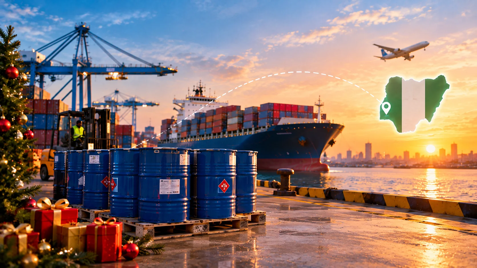 ship a barrel to nigeria before christmas